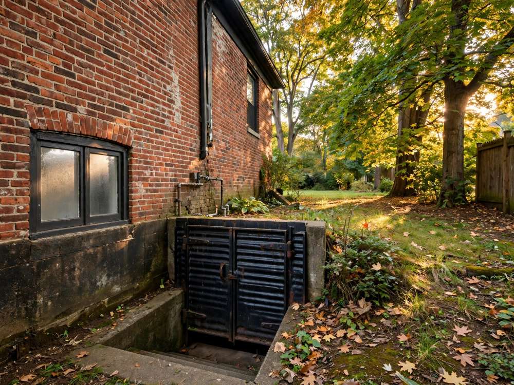 Brick home with a basement entry in Ephrata Borough where the water service line comes through the foundation