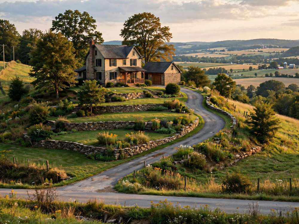 Rural home with a long driveway near Hahnstown, in the Ephrata area